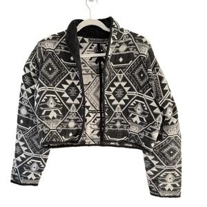 Vintage NEW IDENTITY Jacket L Black White Geometric Aztec Southwest Tribal L